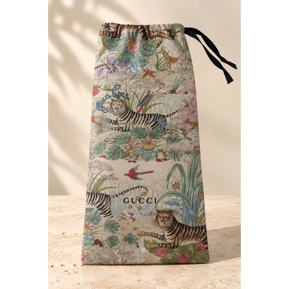 Gucci 2022 Year Of Tiger Floral GWP Drawstring Pouch Small Canvas Dust Bag 17x8